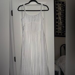 Fake corset white dress with slit